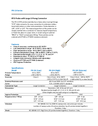 Thumbnail of document Data Sheet - PR-13H Quick Disconnect RTD (PT100) Probes w/Standard Size Connector